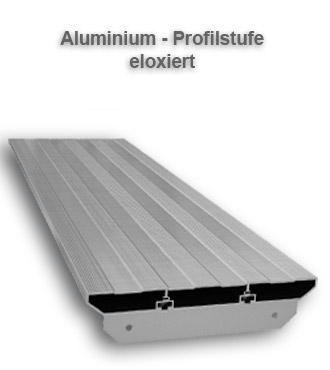 Aluminium-Profilstufen eloxiert für Außentreppe Alaska