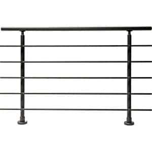Dieda Geländerset Aluminium Anthrazit waagerechte Rundstäbe 100 cm x 150 cm