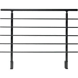 Dieda Geländerset Aluminium Anthrazit waagerechte Rundstäbe 120 cm x 150 cm