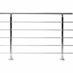 Dieda Geländerset Aluminium Eloxiert waagerechte Rundstäbe 100 cm x 150 cm