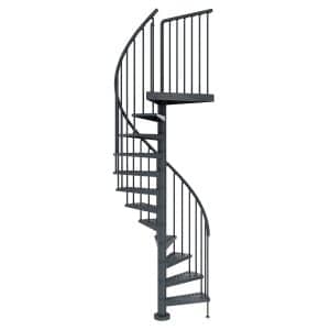 Dolle Außenspindeltreppe Gardenspin Ø 125 cm Anthrazit mit 12 Stufen