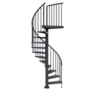 Dolle Außenspindeltreppe Gardenspin Ø 155 cm Anthrazit mit 13 Stufen