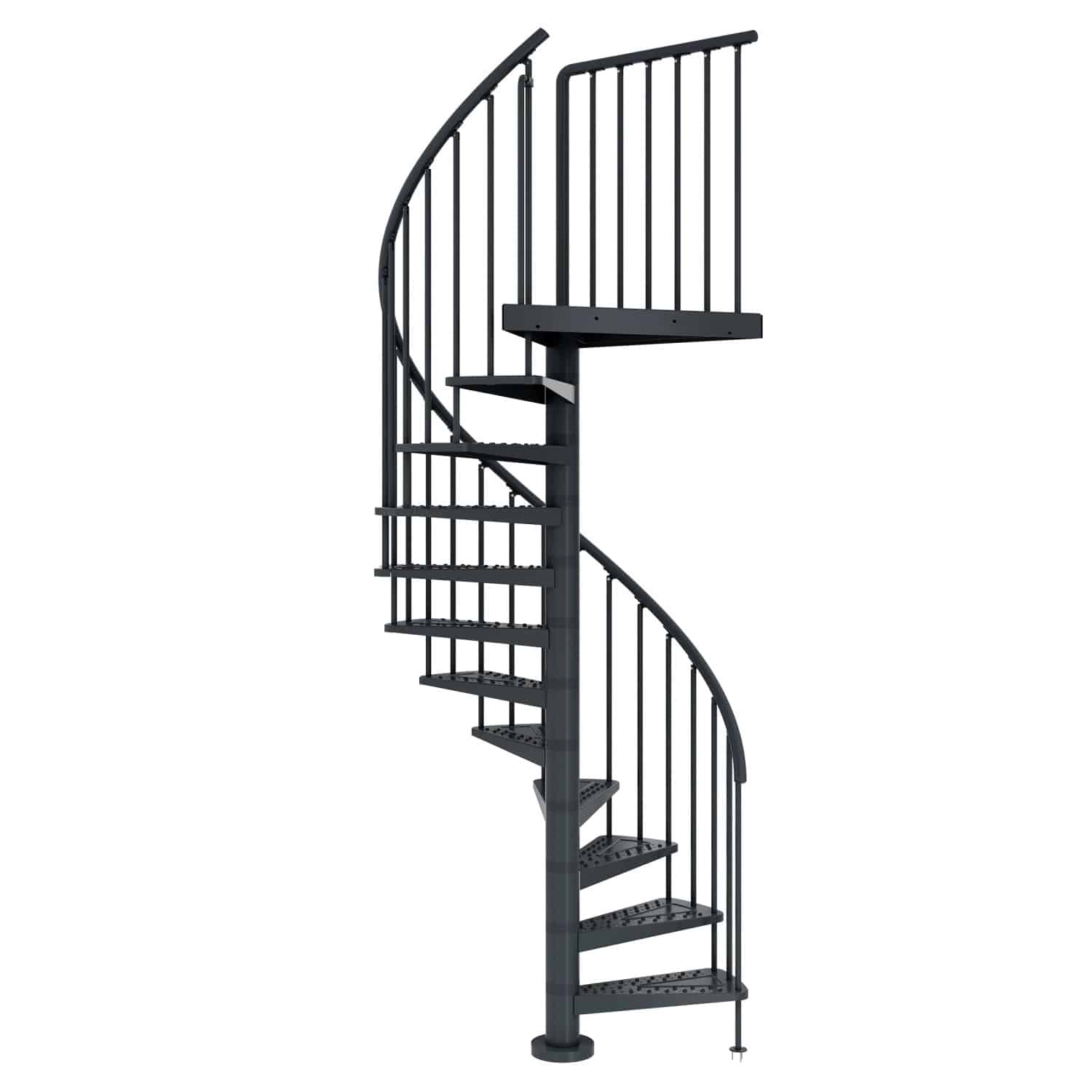 Dolle Außenspindeltreppe Gardenspin Ø 155 cm Anthrazit mit 13 Stufen