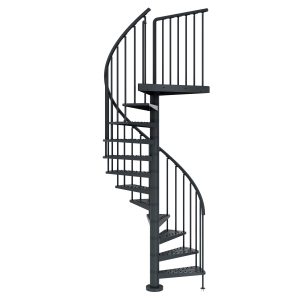 Dolle Außenspindeltreppe Gardenspin Ø 155 cm Anthrazit mit 16 Stufen