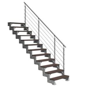 Dolle Außentreppe Gardentop 13 Trimax-Stufen 80 cm Dunkelbraun + Prova-Geländer