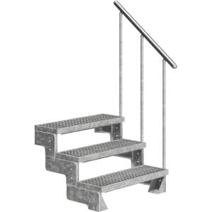 Dolle Außentreppe Gardentop 3 Gitterroststufen 80 cm inkl. Geländer