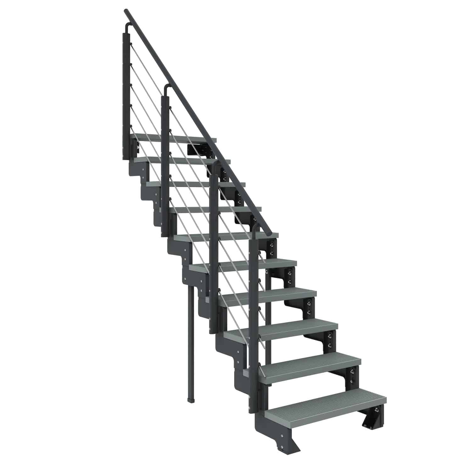 Dolle Außentreppe Gardentop Anthrazit 10 Stufen 80 cm Grau inkl. Geländer