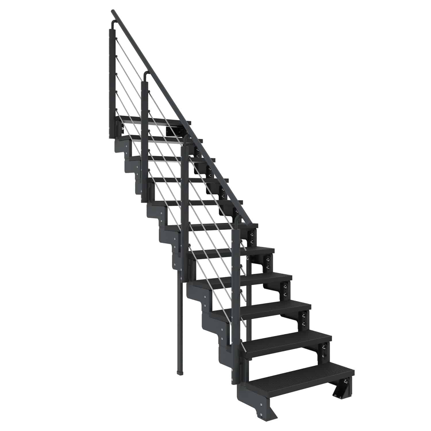 Dolle Außentreppe Gardentop Anthrazit 11 Stufen 100 cm Anthrazit inkl. Geländer