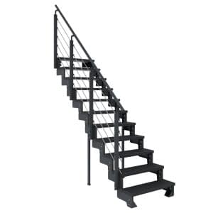 Dolle Außentreppe Gardentop Anthrazit 11 Stufen 80 cm Anthrazit inkl. Geländer