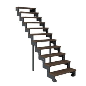 Dolle Außentreppe Gardentop Anthrazit 11 Stufen 80 cm Braun Ohne Geländer