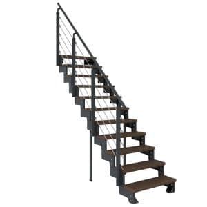 Dolle Außentreppe Gardentop Anthrazit 11 Stufen 80 cm Braun inkl. Geländer