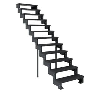 Dolle Außentreppe Gardentop Anthrazit 12 Stufen 80 cm Anthrazit Ohne Geländer