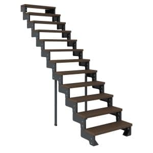 Dolle Außentreppe Gardentop Anthrazit 12 Stufen 80 cm Braun Ohne Geländer