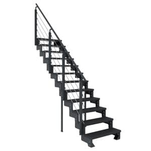 Dolle Außentreppe Gardentop Anthrazit 13 Stufen 100 cm Anthrazit inkl. Geländer