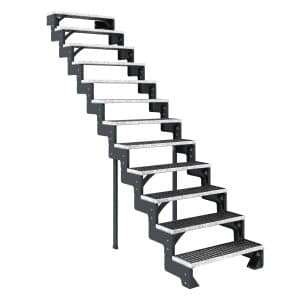 Dolle Außentreppe Gardentop Anthrazit 14 Gitterroststufe 80 cm Ohne Geländer