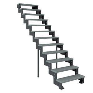 Dolle Außentreppe Gardentop Anthrazit 14 Stufen 80 cm Grau Ohne Geländer