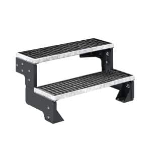 Dolle Außentreppe Gardentop Anthrazit 2 Gitterroststufe 100 cm Ohne Geländer