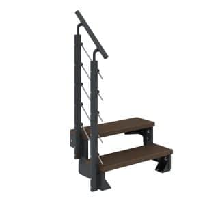 Dolle Außentreppe Gardentop Anthrazit 2 Stufen 100 cm Braun inkl. Geländer