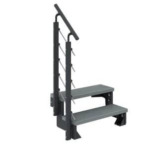 Dolle Außentreppe Gardentop Anthrazit 2 Stufen 80 cm Grau inkl. Geländer