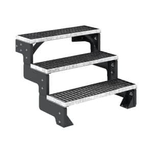 Dolle Außentreppe Gardentop Anthrazit 3 Gitterroststufe 100 cm Ohne Geländer