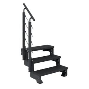 Dolle Außentreppe Gardentop Anthrazit 3 Stufen 80 cm Anthrazit inkl. Geländer