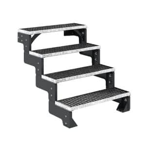 Dolle Außentreppe Gardentop Anthrazit 4 Gitterroststufe 100 cm Ohne Geländer
