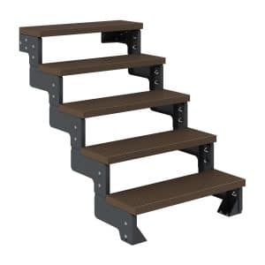 Dolle Außentreppe Gardentop Anthrazit 5 Stufen 100 cm Braun Ohne Geländer