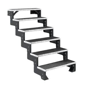 Dolle Außentreppe Gardentop Anthrazit 6 Gitterroststufe 100 cm Ohne Geländer