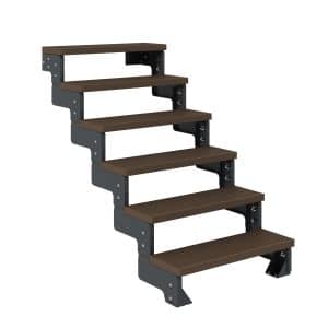Dolle Außentreppe Gardentop Anthrazit 6 Stufen 100 cm Braun Ohne Geländer