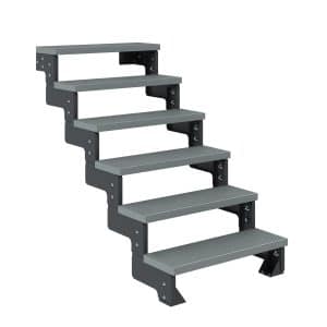 Dolle Außentreppe Gardentop Anthrazit 6 Stufen 100 cm Grau Ohne Geländer