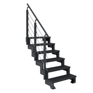 Dolle Außentreppe Gardentop Anthrazit 6 Stufen 80 cm Anthrazit inkl. Geländer