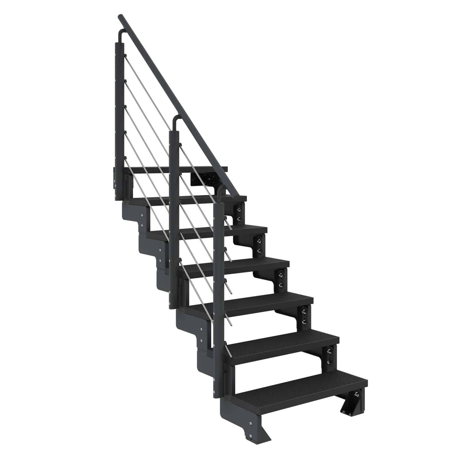 Dolle Außentreppe Gardentop Anthrazit 7 Stufen 100 cm Anthrazit inkl. Geländer