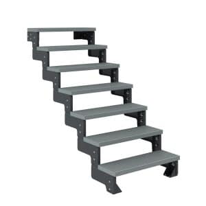 Dolle Außentreppe Gardentop Anthrazit 7 Stufen 80 cm Grau Ohne Geländer