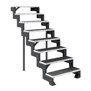 Dolle Außentreppe Gardentop Anthrazit 8 Gitterroststufe 80 cm Ohne Geländer