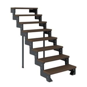 Dolle Außentreppe Gardentop Anthrazit 8 Stufen 100 cm Braun Ohne Geländer