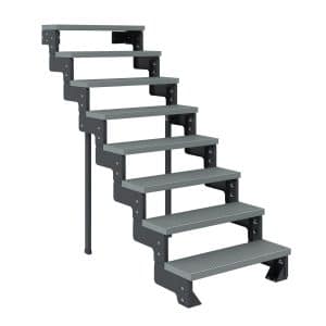 Dolle Außentreppe Gardentop Anthrazit 8 Stufen 100 cm Grau Ohne Geländer