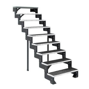 Dolle Außentreppe Gardentop Anthrazit 9 Gitterroststufe 80 cm Ohne Geländer