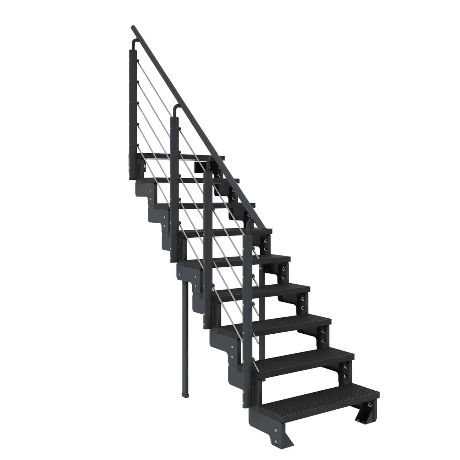 Dolle Außentreppe Gardentop Anthrazit 9 Stufen 100 cm Anthrazit inkl. Geländer