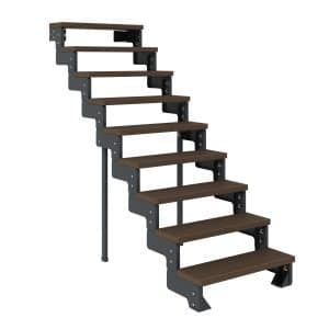 Dolle Außentreppe Gardentop Anthrazit 9 Stufen 80 cm Braun Ohne Geländer