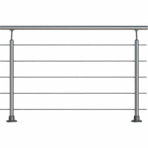 Dolle Geländer-Komplettset 150 cm Bodenmontage Aluminium