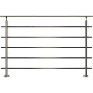 Dolle Geländerset Aluminium Tropfenform für Bodenmontage 150 cm