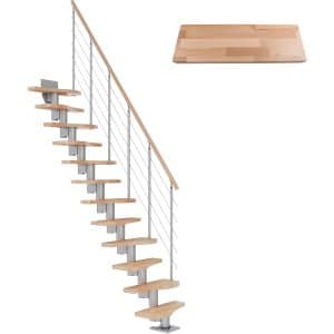 Dolle Mittelholmtreppe Basel Buche Perlgrau GH bis 276 cm Variabel 64 cm FSC