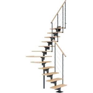 Dolle Mittelholmtreppe Boston 1/4gew. Buche Metall Anthrazit FSC®