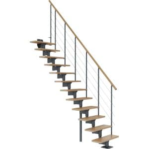 Dolle Mittelholmtreppe Boston Gerade Eiche Metall Anthrazit FSC®