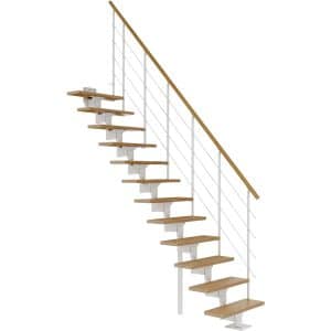 Dolle Mittelholmtreppe Boston Gerade Stufen Eiche Metall Weiß FSC®