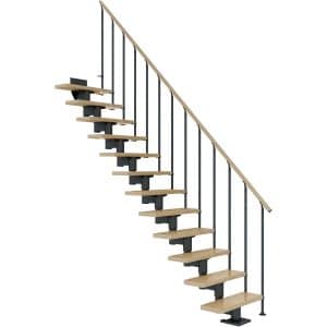 Dolle Mittelholmtreppe Cork Ahorn Anthrazit GH bis 315 cm Gerade 75 cm FSC