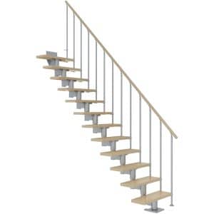 Dolle Mittelholmtreppe Cork Ahorn Perlgrau GH bis 270 cm Gerade 75 cm FSC