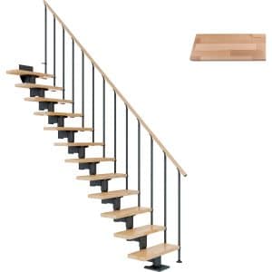 Dolle Mittelholmtreppe Cork Buche Anthrazit GH bis 292 cm Gerade 75 cm FSC