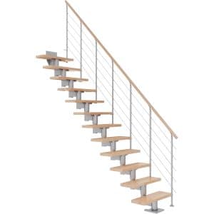 Dolle Mittelholmtreppe Cork Buche Perlgrau GH bis 337 cm Gerade 75 cm FSC