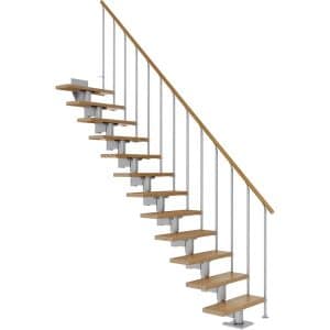 Dolle Mittelholmtreppe Cork Eiche Perlgrau GH bis 315 cm Gerade 75 cm FSC